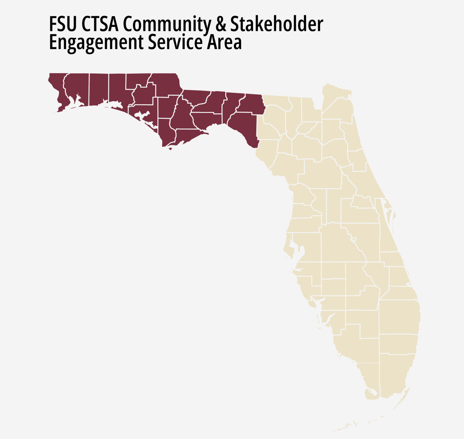 FSU CTSA Community & Stakeholder Engagement Service Area Map